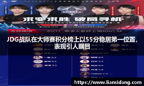 JDG战队在大师赛积分榜上以55分稳居第一位置，表现引人瞩目