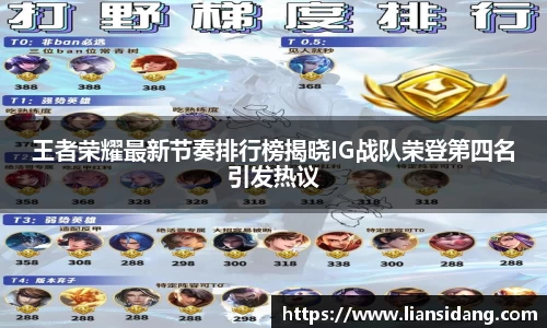 王者荣耀最新节奏排行榜揭晓IG战队荣登第四名引发热议